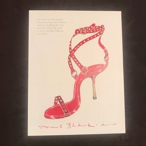 Manolo Blahnik sketchbook print. 9 x 12 in size.